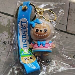 🍭White Labubu Bag Charm/ Keychain w/ Detachable Wristlet 2¼ Figure